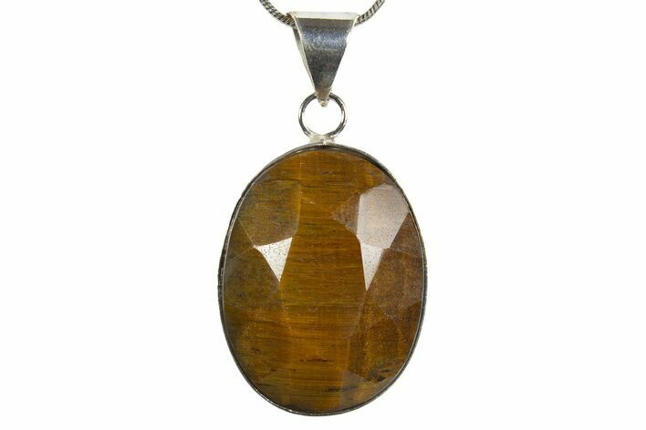 Faceted Tiger's Eye Pendant (Necklace) #345342
